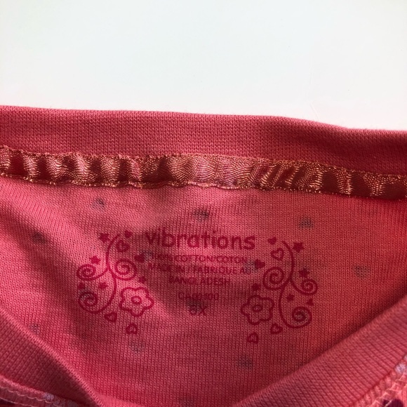 Kids 6Y Pink Flower + Heart Print Shirt Not Used - Picture 5 of 5